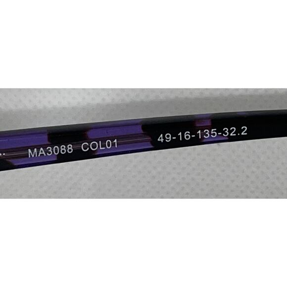 Menizzi Eyeglasses Frame MA3088 COL01 49-16-135-32.2 Purple & Black - Picture 2 of 7
